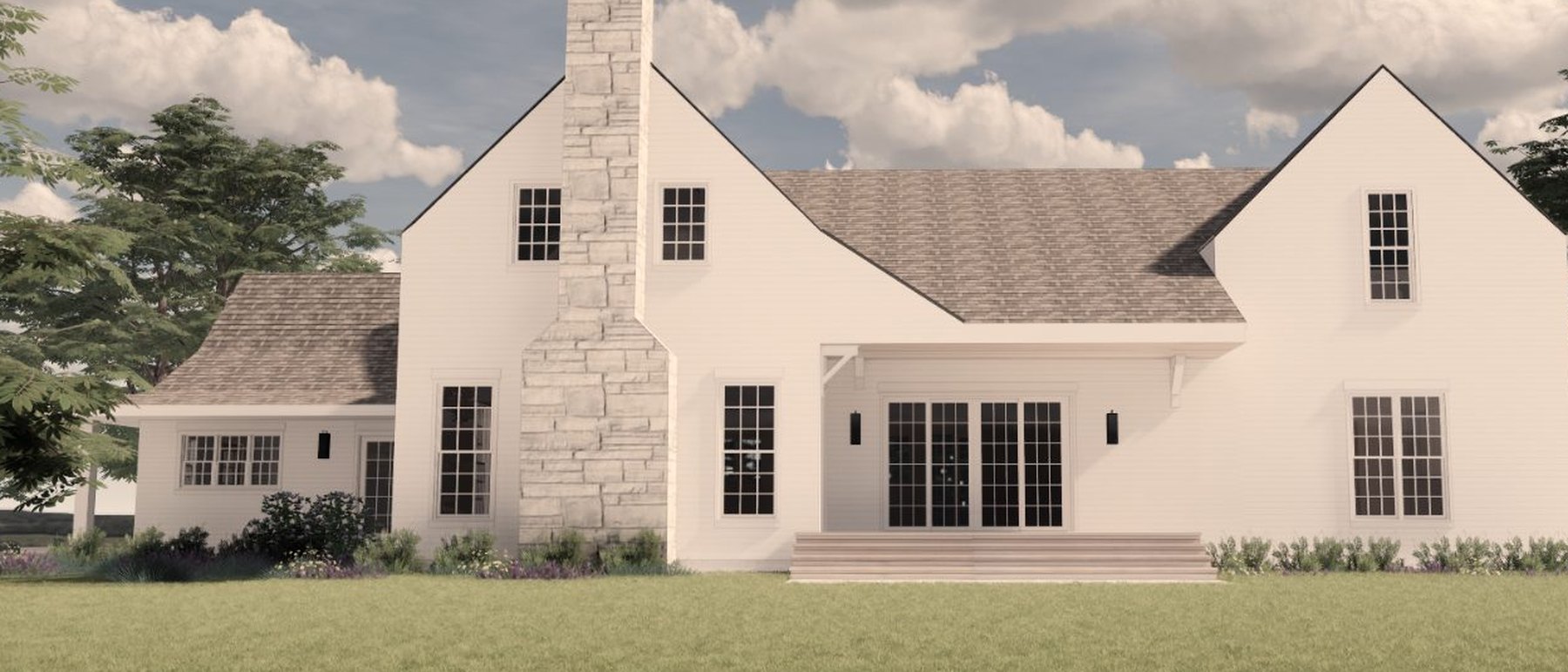 The Orchard House, rendering, rear elevation