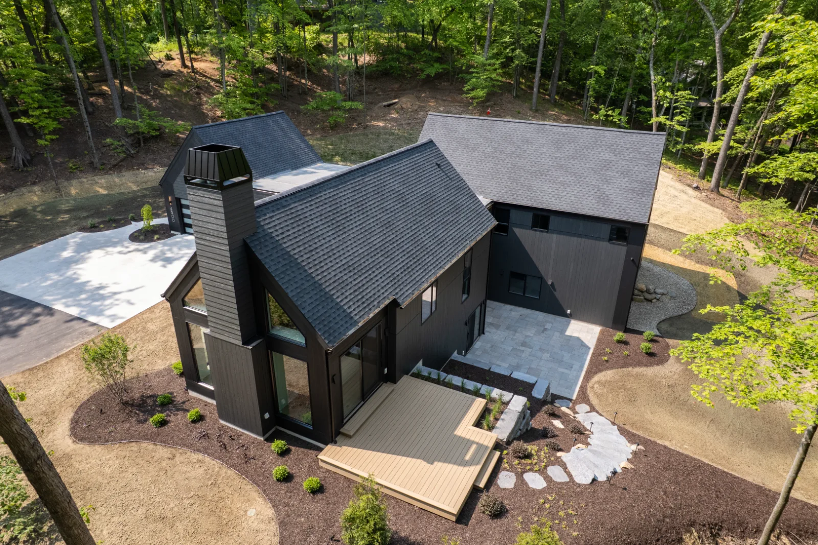 Aerial, the site read as a plan