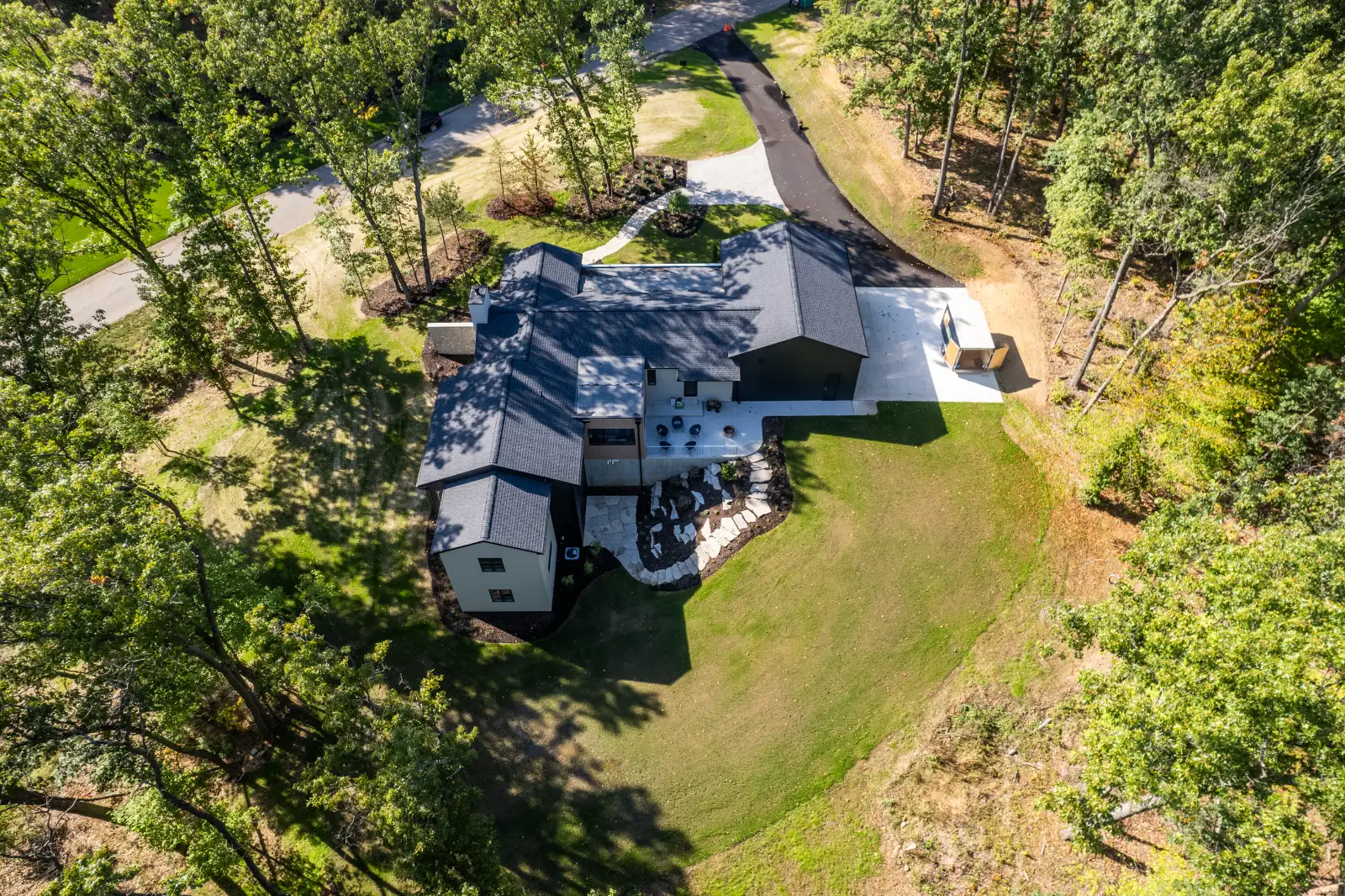 Aerial, the full plan in its clearing